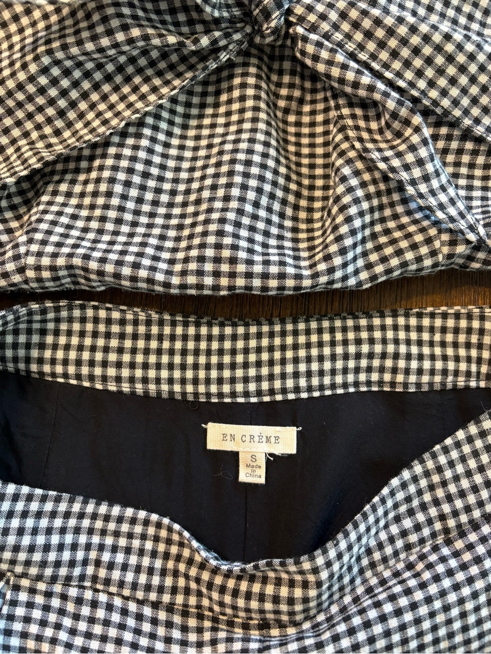 High-Waist Gingham Set— Black & White - Picture 2 of 6